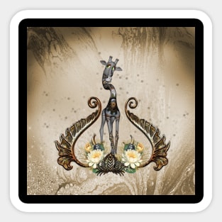 Cute steampunk giraffe Sticker